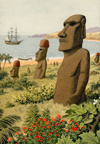 The Mysterious Statues of Easter Island (Original) (Signed)