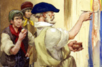 Hans Holbein demonstrating to student (Original) (Signed)