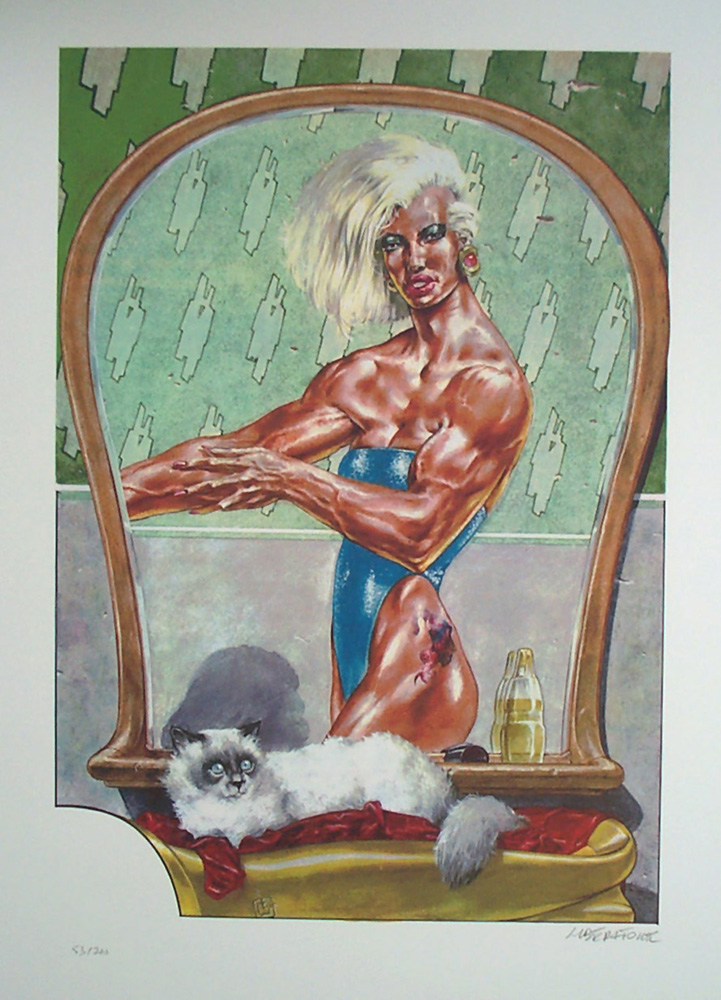 Body Builder (Limited Edition Print) (Signed) art by Gaetano (Tanino) Liberatore Art at The Illustration Art Gallery