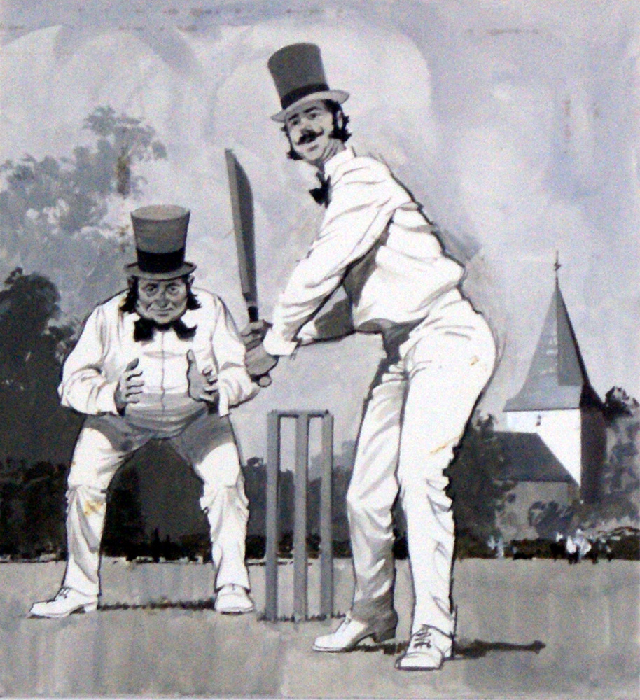 Victorian Cricket (Original) art by Barrie Linklater Art at The Illustration Art Gallery