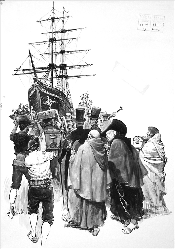 Fate of a Treasure Ship (Original) (Signed) art by Barrie Linklater Art at The Illustration Art Gallery