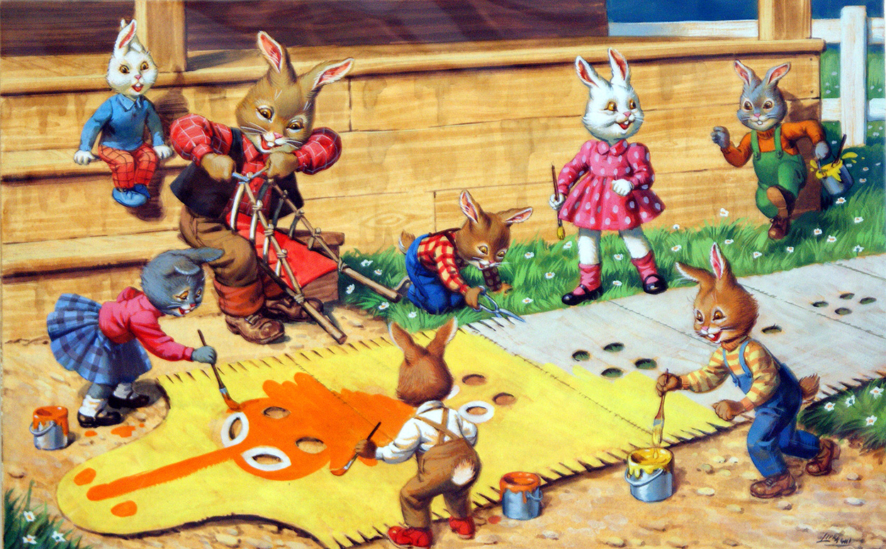 Brer Rabbit and Friends (Original) (Signed) art by Virginio Livraghi Art at The Illustration Art Gallery