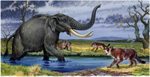 Mastodon Americanus and Dire Wolf (Original)