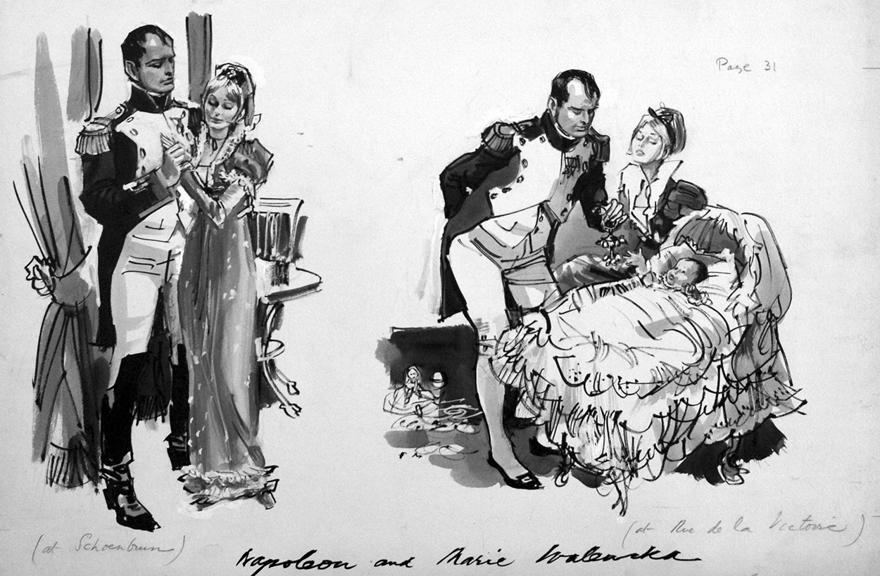 Napoleon and Marie Walewska 3 (Original) art by William Francis Marshall at The Illustration Art Gallery
