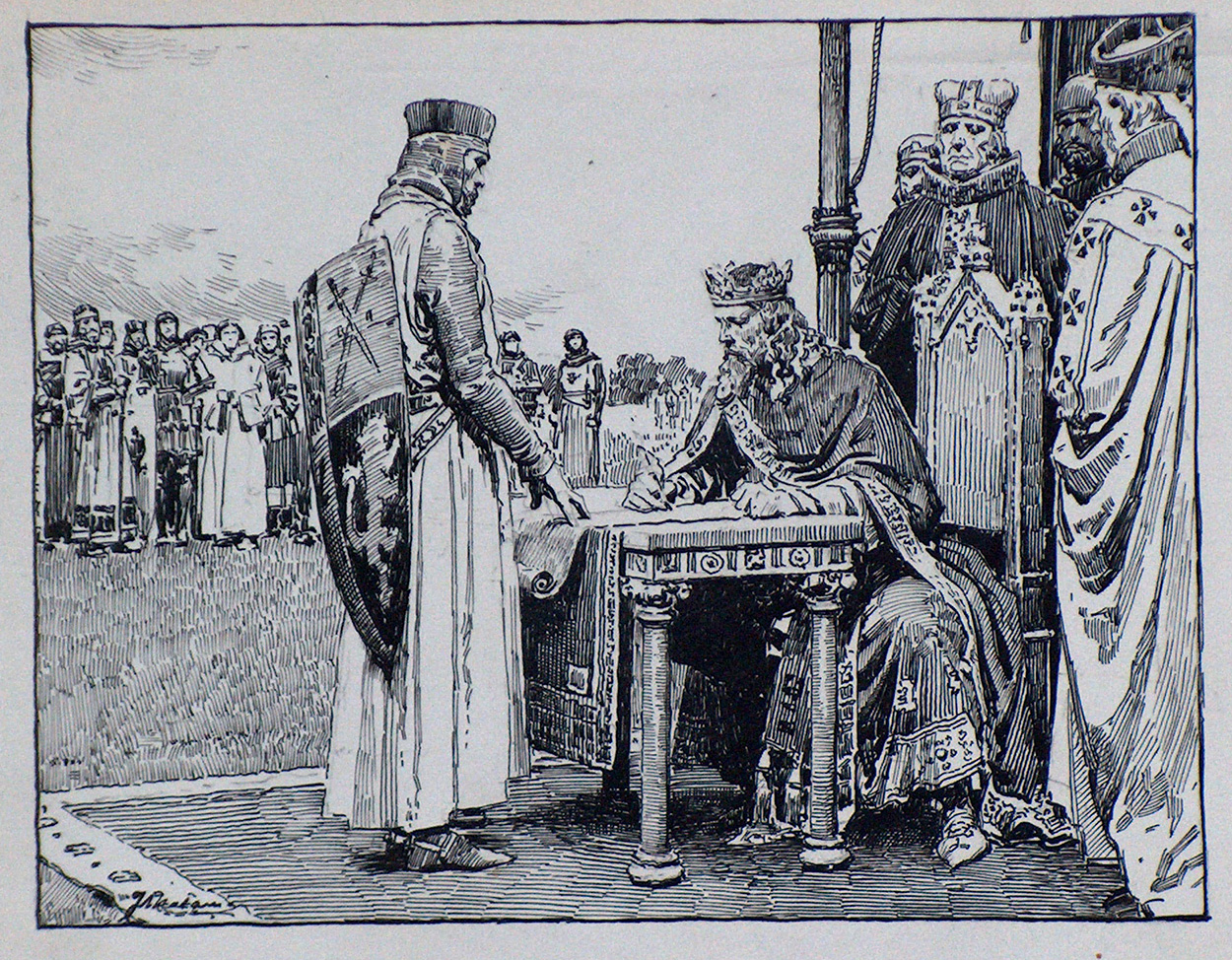 Signing the Magna Carta (Original) (Signed) art by Royalty (Matania) at The Illustration Art Gallery