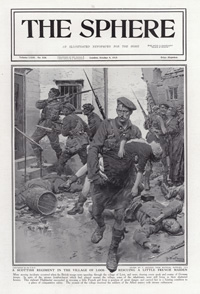 A Scottish Regiment in Loos 1915  (original cover page The Sphere 1915) (Print)