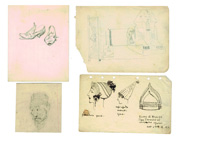 Four sketches for the Ten Commandments art by Fortunino Matania