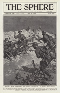 Lieutenant J.C. Buchan wins the Victoria Cross  (original cover page The Sphere 1918) (Print)