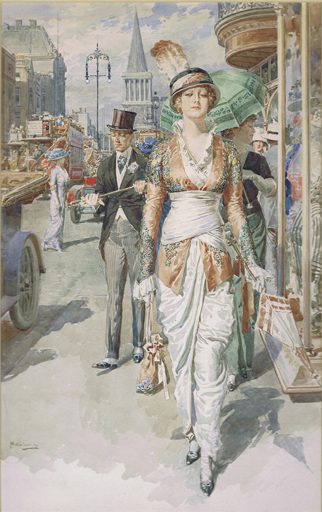Strolling down the Strand (Original) (Signed) art by Fortunino Matania Art at The Illustration Art Gallery