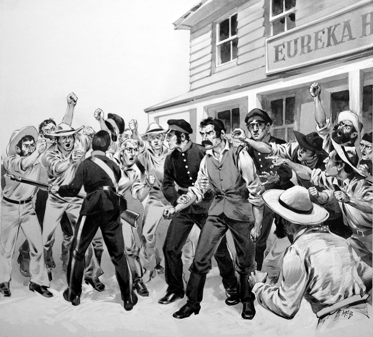 The Defence of the Eureka Stockade (Original) (Signed) art by Angus McBride Art at The Illustration Art Gallery