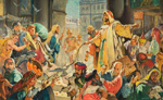 Christ and the Money Lenders (Original) (Signed)