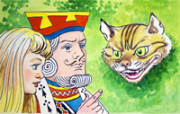 Cheshire Cat and the King: Alice in Wonderland 52 (Original)