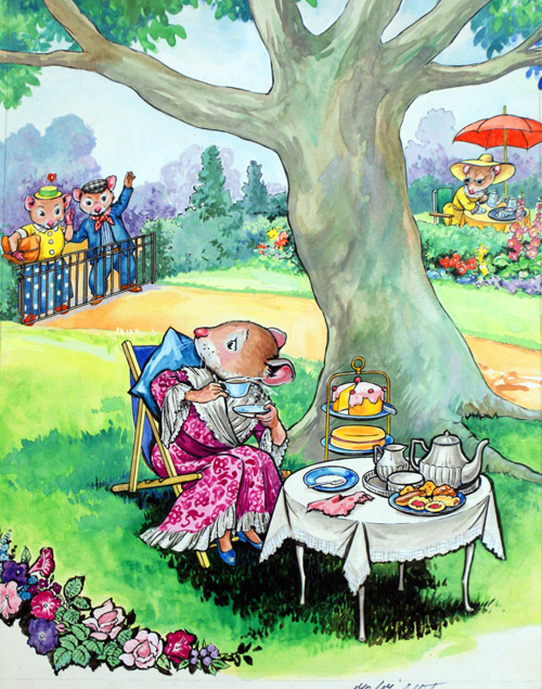 Afternoon Tea (Original) by Town Mouse and Country Mouse (Mendoza) at The Illustration Art Gallery