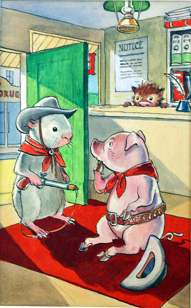 Gulliver Guinea-Pig: Pig Arrested (Original) art by Gulliver Guinea-Pig (Mendoza) at The Illustration Art Gallery