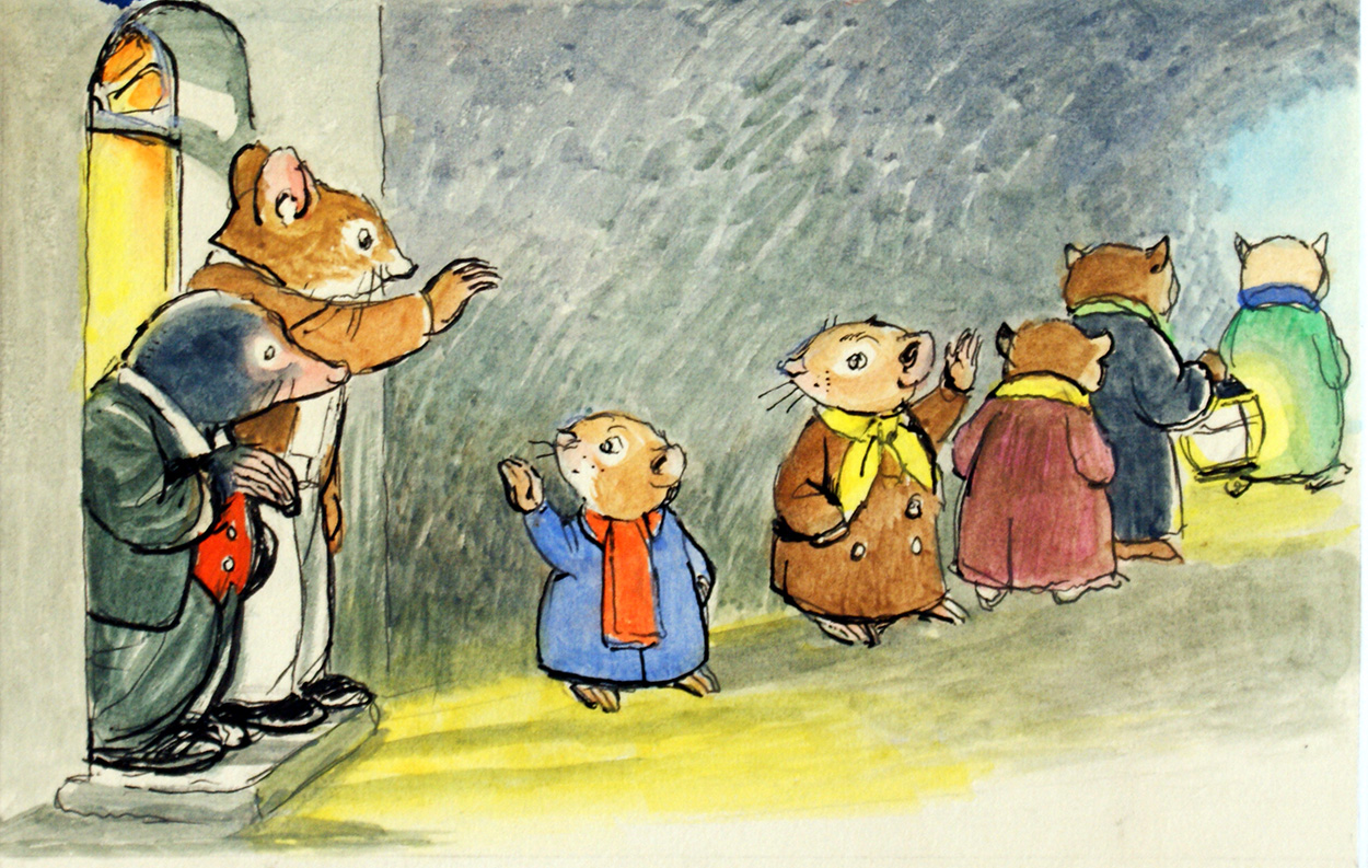 The Wind in the Willows: Rat and Mole Bid Farewell (Original) art by Wind in the Willows (Mendoza) at The Illustration Art Gallery