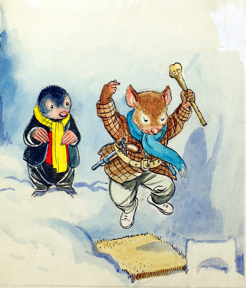The Wind in the Willows: Rat and Mole Preparing to Fight (Original) art by Wind in the Willows (Mendoza) at The Illustration Art Gallery