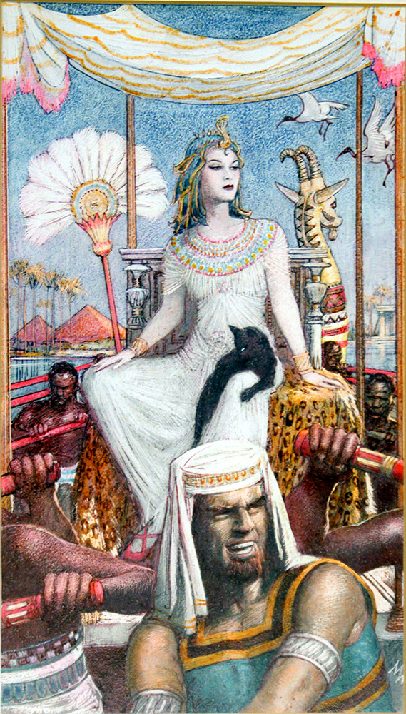 Cleopatra On The Nile (Original) (Signed) art by John Millar Watt Art at The Illustration Art Gallery
