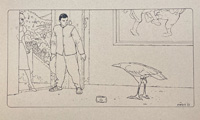 The Rose Bird - Line Drawing Screenprint (Print)