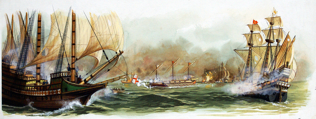 The Sea Battle (Original) art by Edward Mortelmans Art at The Illustration Art Gallery