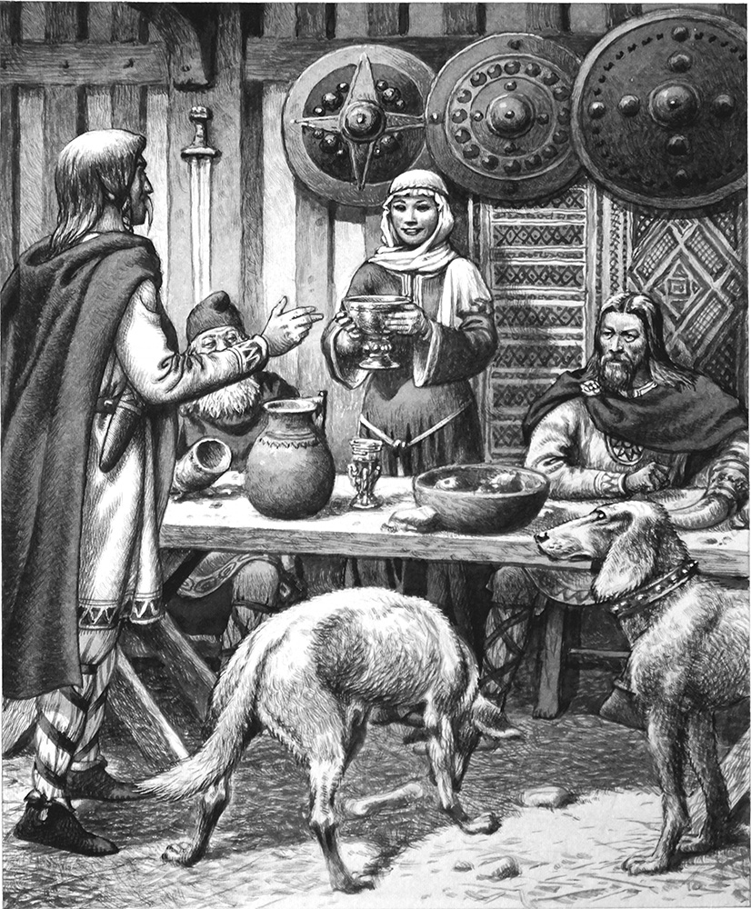 An Anglo-Saxon Feast (Original) art by British History (Pat Nicolle) at The Illustration Art Gallery