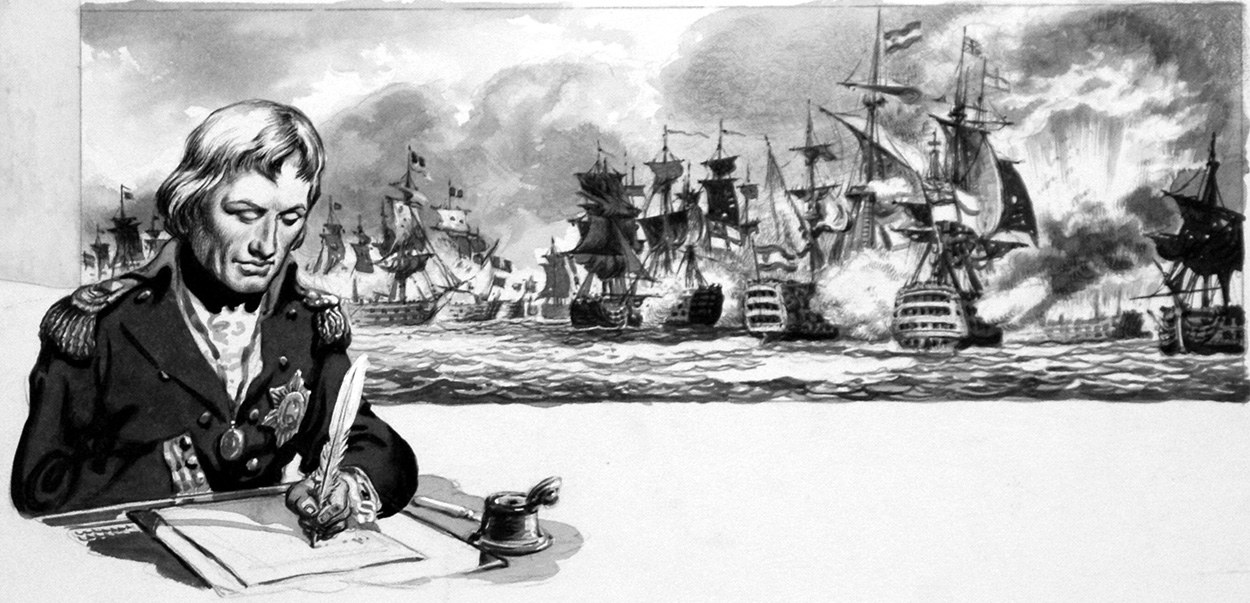 Admiral Lord Nelson & The Battle of Trafalgar (Original) art by British History (Pat Nicolle) at The Illustration Art Gallery