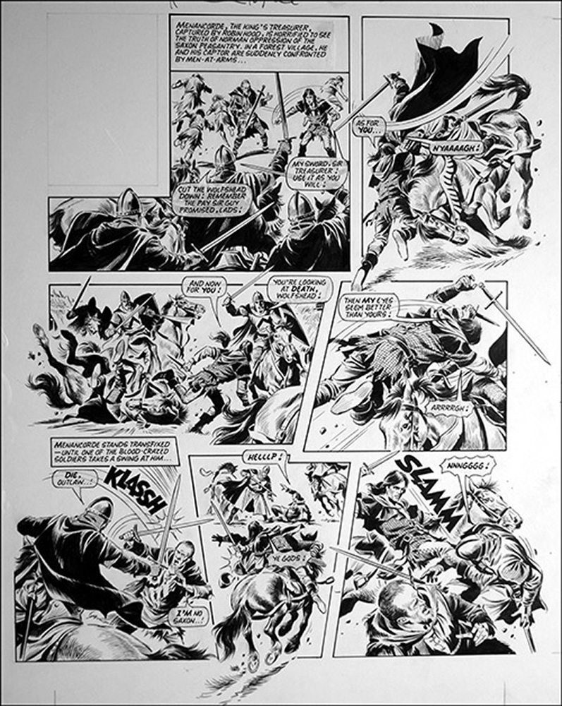 Robin of Sherwood: Die Outlaw (TWO pages) (Originals) art by Robin of Sherwood (Mike Noble) Art at The Illustration Art Gallery