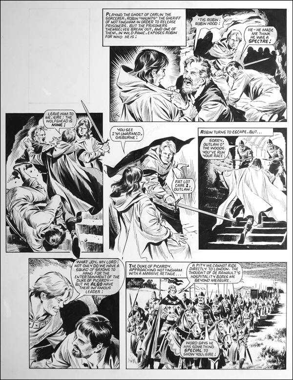 Robin of Sherwood - Spectre (TWO pages) (Originals) by Robin of Sherwood (Mike Noble) Art at The Illustration Art Gallery