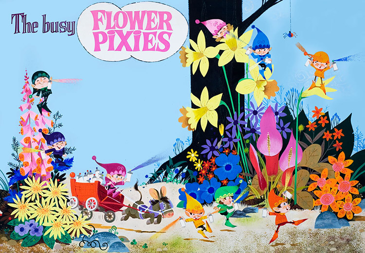 Flower Pixies (Original) by Jose Ortiz Art at The Illustration Art Gallery