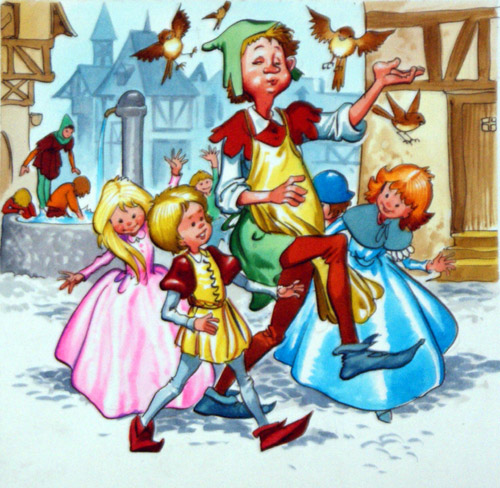 The Pied Piper of Hamelin (Original) by Jose Ortiz Art at The Illustration Art Gallery