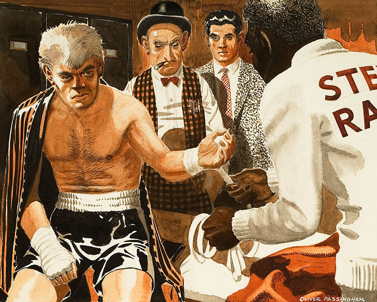 The Boxer After The Fight (Original) (Signed) by Oliver Passingham at The Illustration Art Gallery