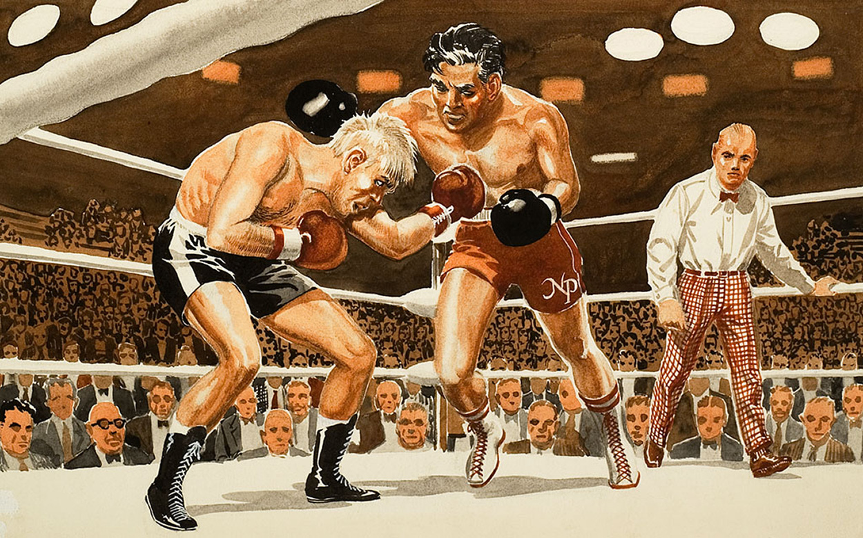 The Boxer - Seconds Out (Original) (Signed) art by Oliver Passingham Art at The Illustration Art Gallery