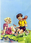 Playing with the Animals (Original) (Signed)