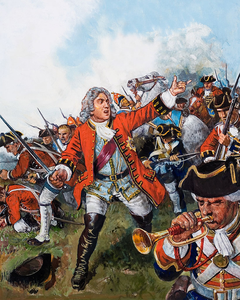 King George II and the Battle of Dettingen (Original) art by Ken Petts Art at The Illustration Art Gallery