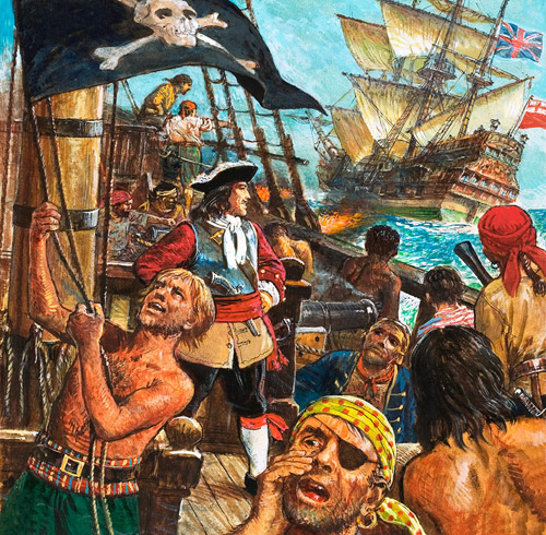 Captain Kidd - Privateer Or Pirate? (Original) by Ken Petts at The Illustration Art Gallery