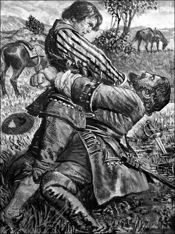 John Ridd Kills Carver Doone (Original) by Ken Petts at The Illustration Art Gallery