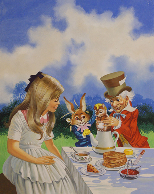 Alice In Wonderland: Mad Hatter's Tea Party (Original) by Nursery (William Francis Phillipps) at The Illustration Art Gallery