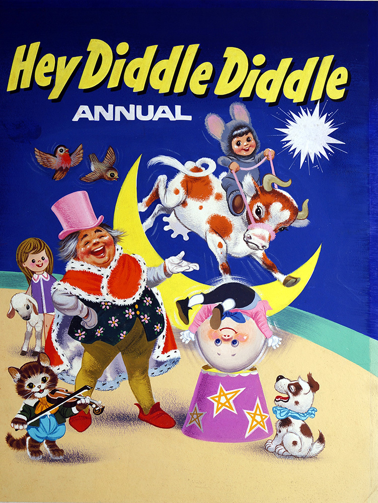 Hey Diddle Diddle - book cover (Original) art by Nursery (William Francis Phillipps) at The Illustration Art Gallery