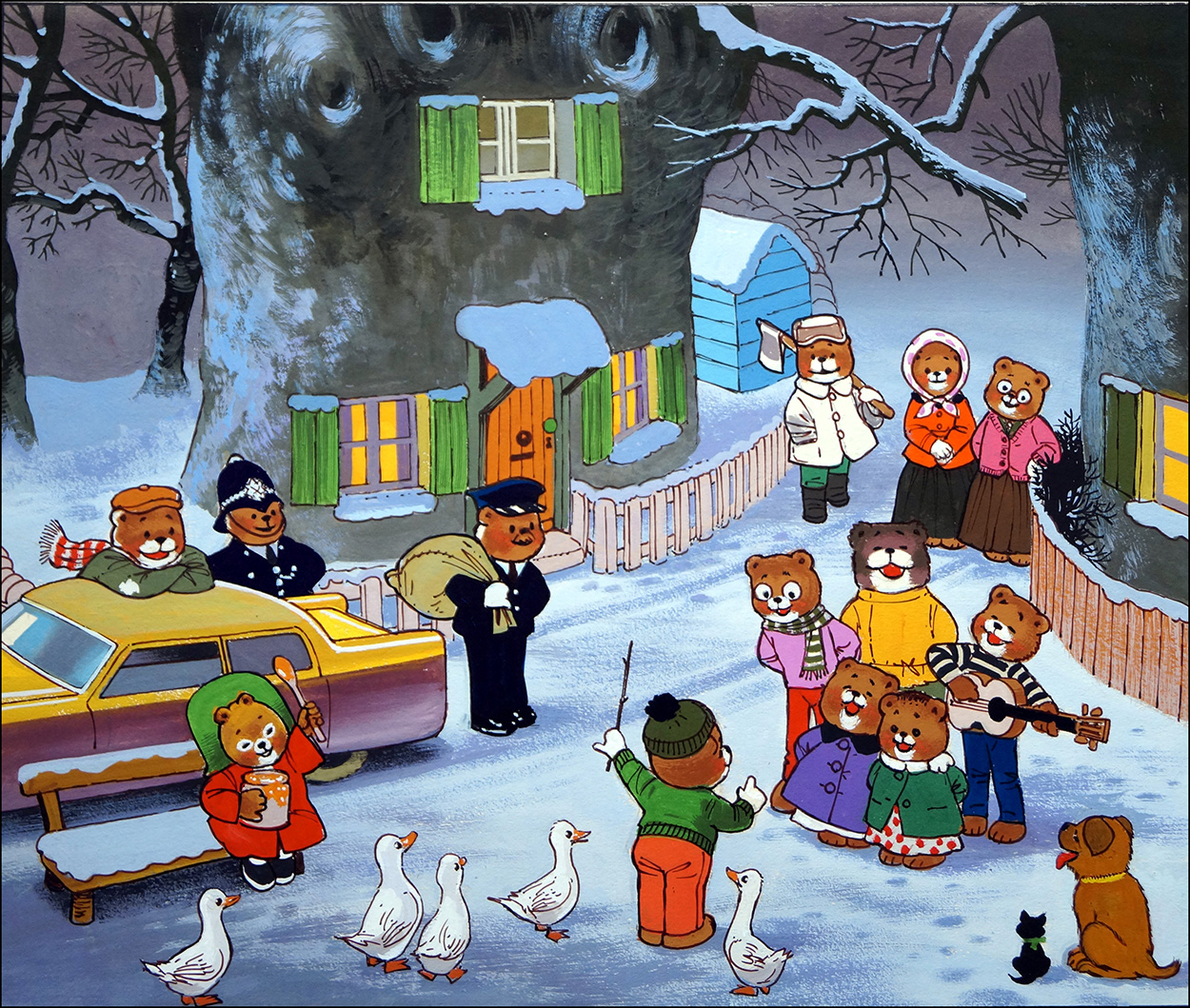 Teddy Bear's Christmas Choir (Original) art by Teddy Bear (William Francis Phillipps) at The Illustration Art Gallery
