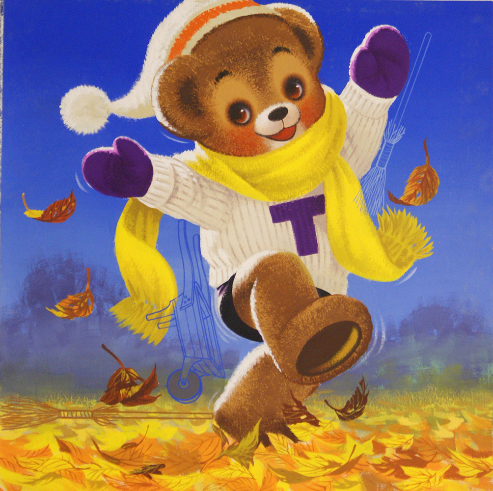 Teddy Bear: Autumn Leaves (Original) art by Teddy Bear (William Francis Phillipps) at The Illustration Art Gallery
