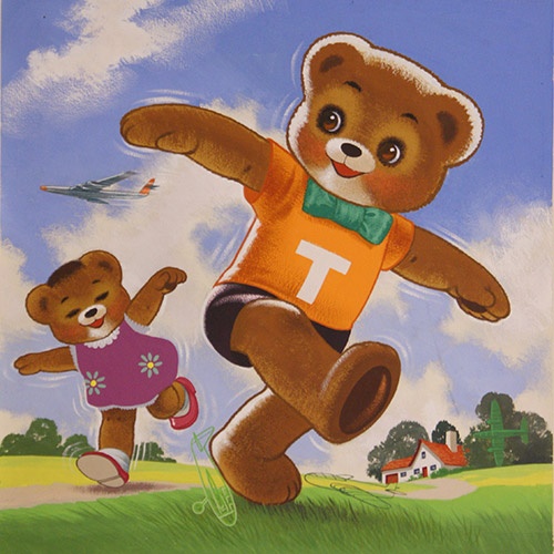 Teddy Bear: Flying (Original) by Teddy Bear (William Francis Phillipps) at The Illustration Art Gallery