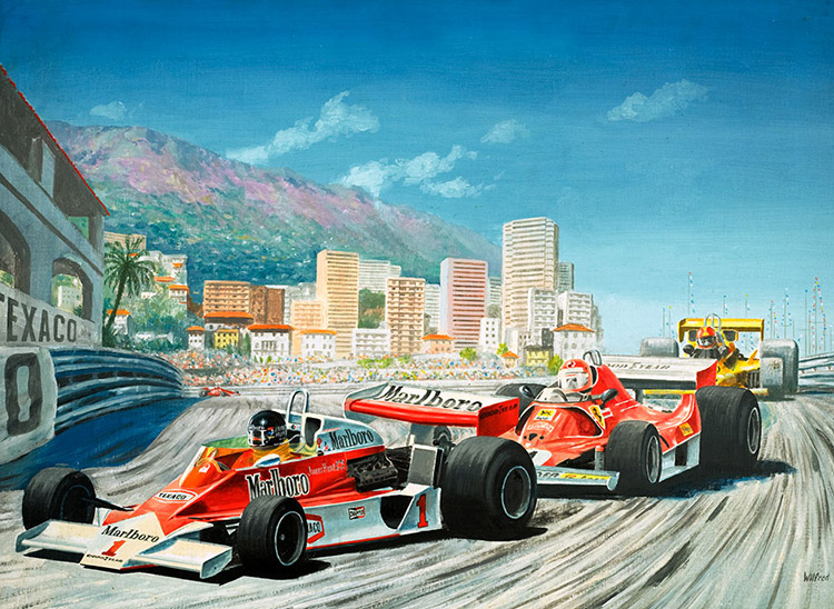 James Hunt (Original) (Signed) by Wilfred Plowman at The Illustration Art Gallery