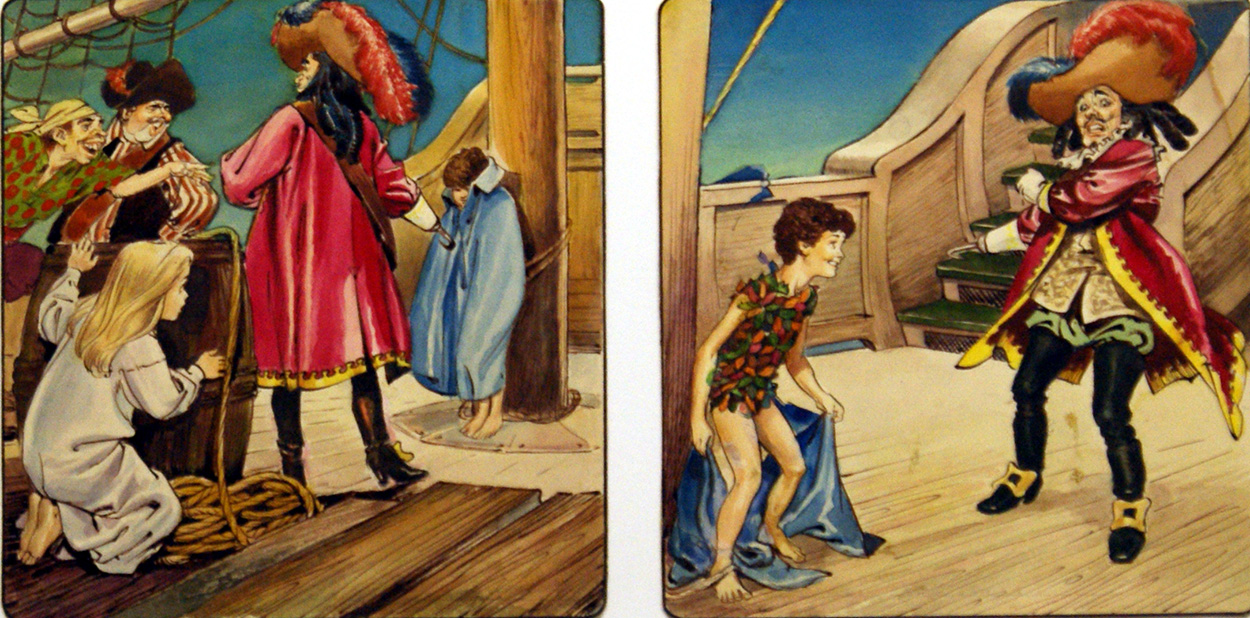 Peter Pan: Captain Hook Gets A Surprise (Two Panels) (Originals) art by Peter Pan (Nadir Quinto) at The Illustration Art Gallery