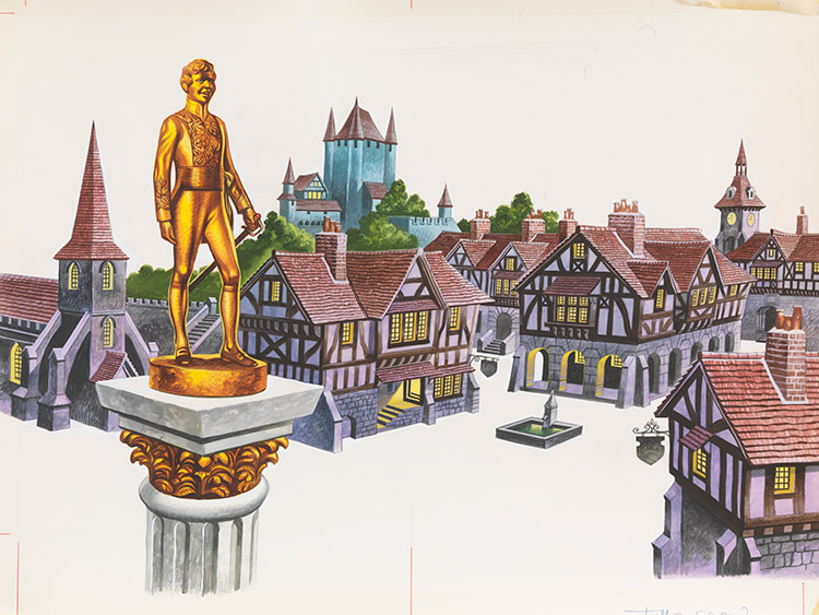The Happy Prince: The Statue in the Square (Original) by The Happy Prince (Ron Embleton) at The Illustration Art Gallery