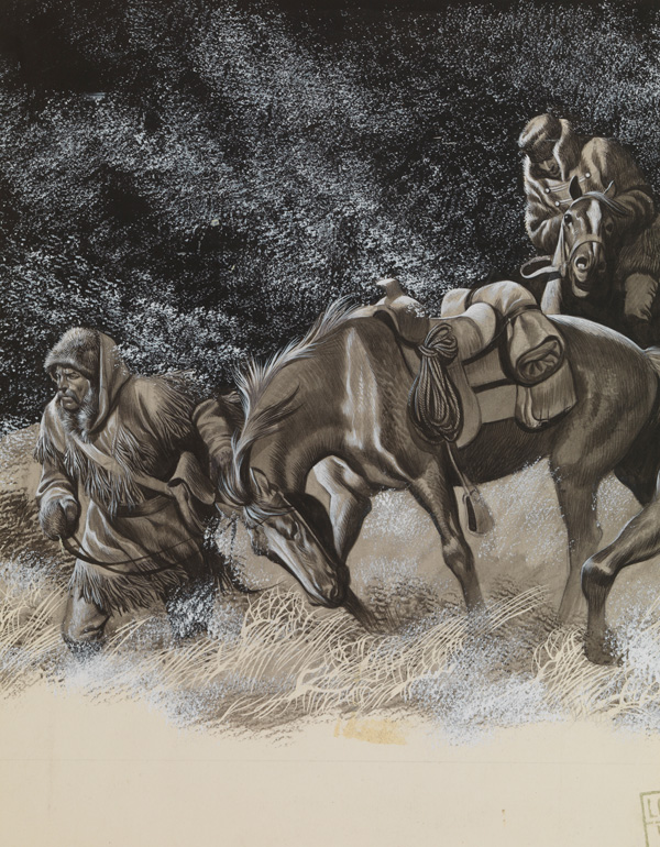 Tired Riders and Horses heading Home (Original) by The Winning of the West (Ron Embleton) at The Illustration Art Gallery