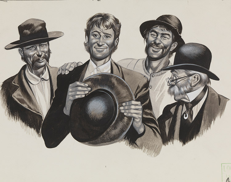 Seven-Eyes Smith (bearing hats) (Original) by American History (Ron Embleton) at The Illustration Art Gallery