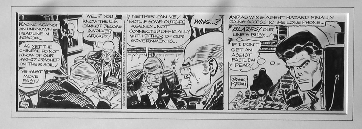 Johnny Hazard daily strip 14th Jan 1977 (Original) (Signed)
