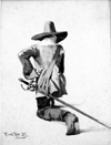 Study of a Roundhead Cavalry Officer (Original) (Signed)