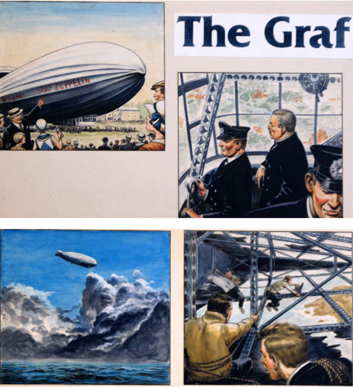 The Graf Zeppelin (TWO boards) (Originals) by Alberto Salinas Art at The Illustration Art Gallery