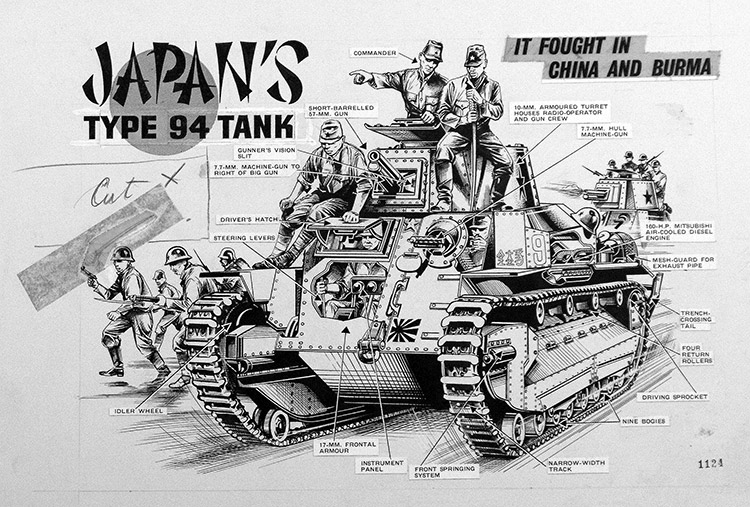 Japan Type 94 Tank (Original) by Peter Sarson Art at The Illustration Art Gallery