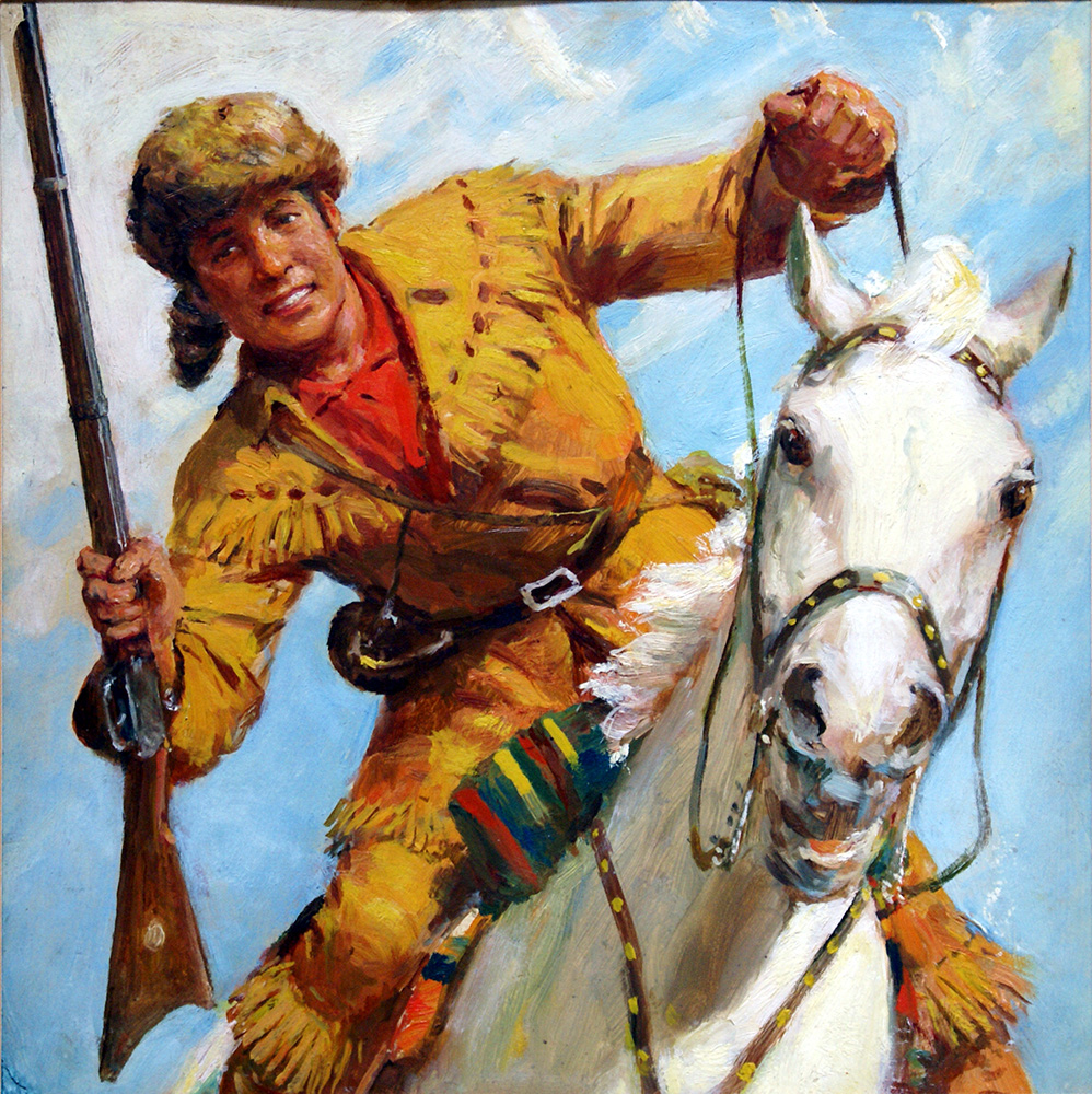 Cowboy Picture Library cover #291  'Davy Crockett' (Original) art by Septimus Scott at The Illustration Art Gallery